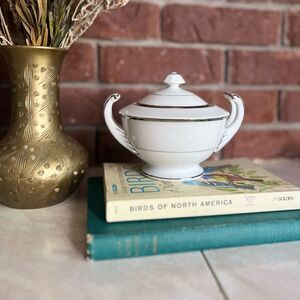 Silver Melody Sugar Bowl & Lid by HARMONY HOUSE CHINA